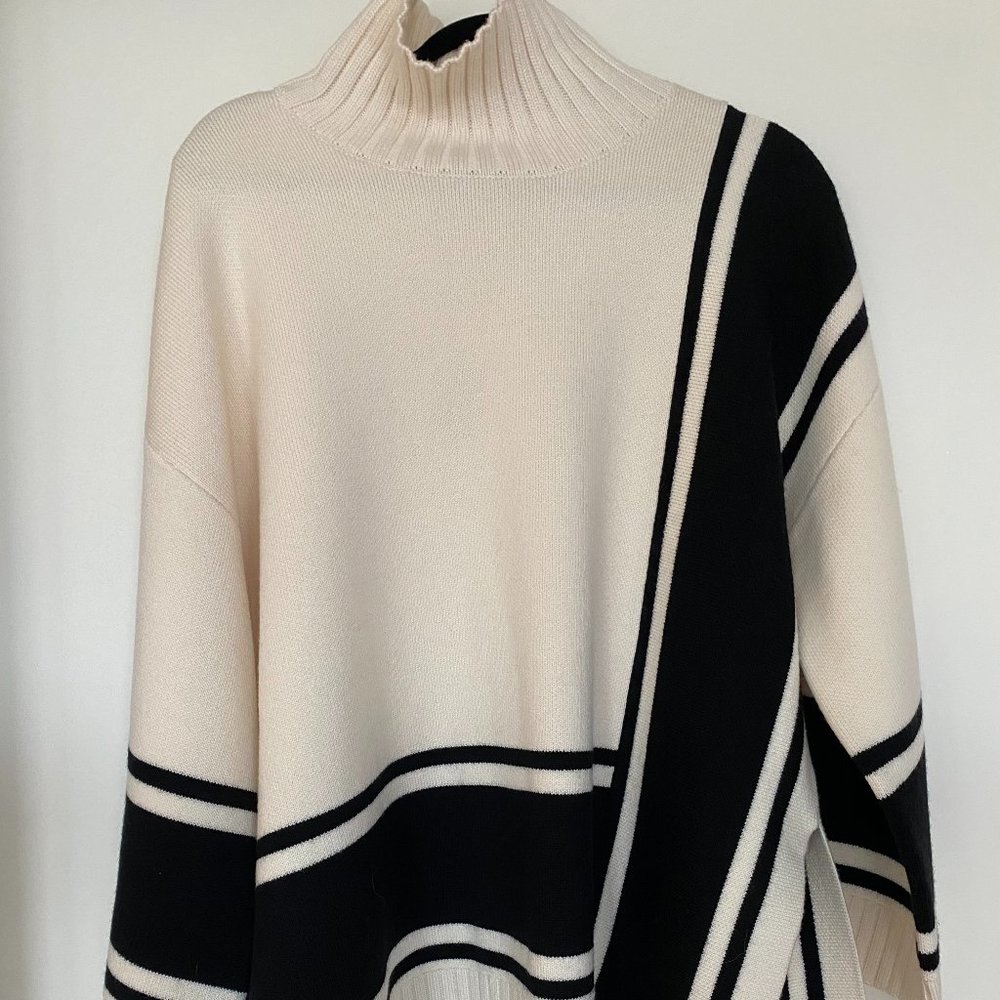 St. John Collection Bold Stripe Mock Neck Sweater